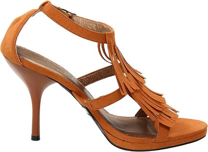 Sioux-417 Fringed 4" Heel Sandal