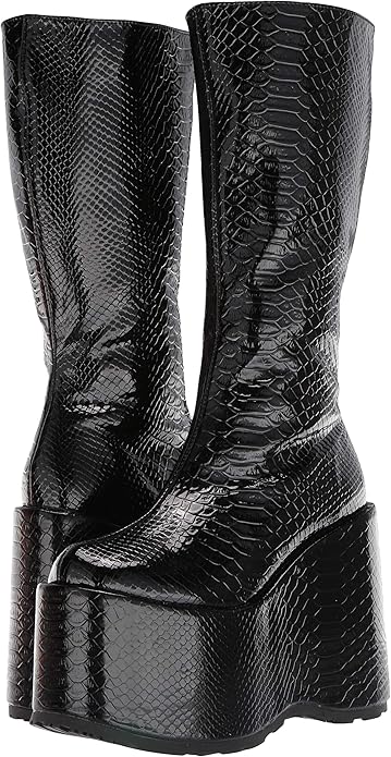 Amara-500 Reptile Skin Chunky Knee Boots