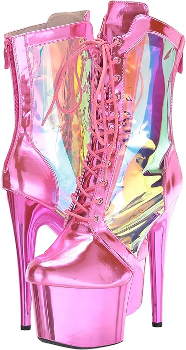 Tracy-709 Hologram Panel Lace-Up 7" Boots