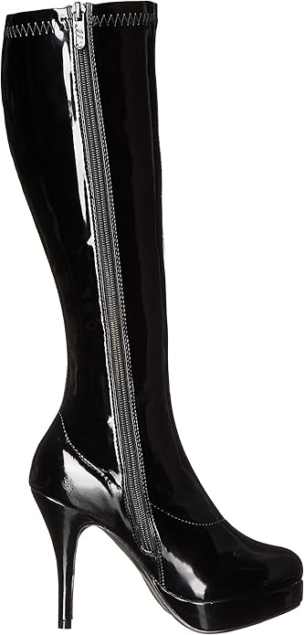 Groove-421 Gogo Patent 4" Heel Knee Boots