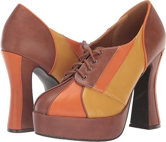 Brenda-557 Retro Oxford Chunky Heel Pumps