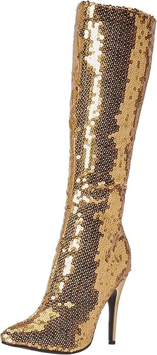 Tin-511 Sequined 5" Heel Knee Boots