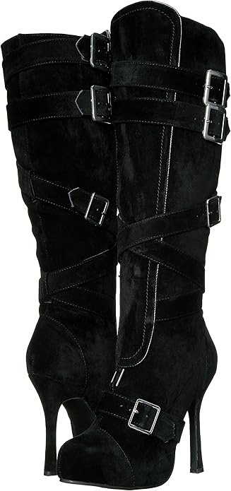 Vixen-420 Microfiber Buckle 4" Knee Boots