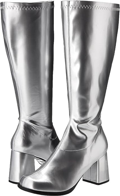 Gogo Knee High PU 3" Chunky Heel Boots