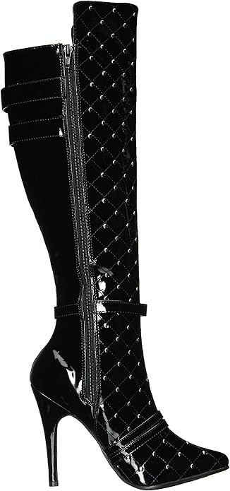 Gwen-511 Studded Patent 5" Knee Boots