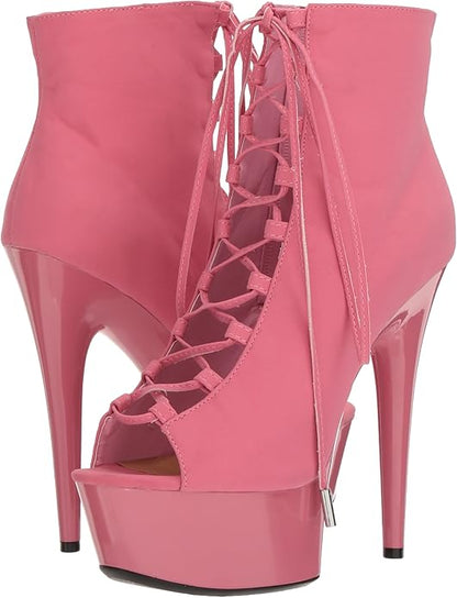 Reverse-609 Lace-Up Peep Toe Ankle Bootie