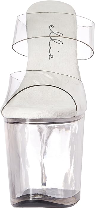 Coco-821 Clear 8" Heel Mule Sandals.