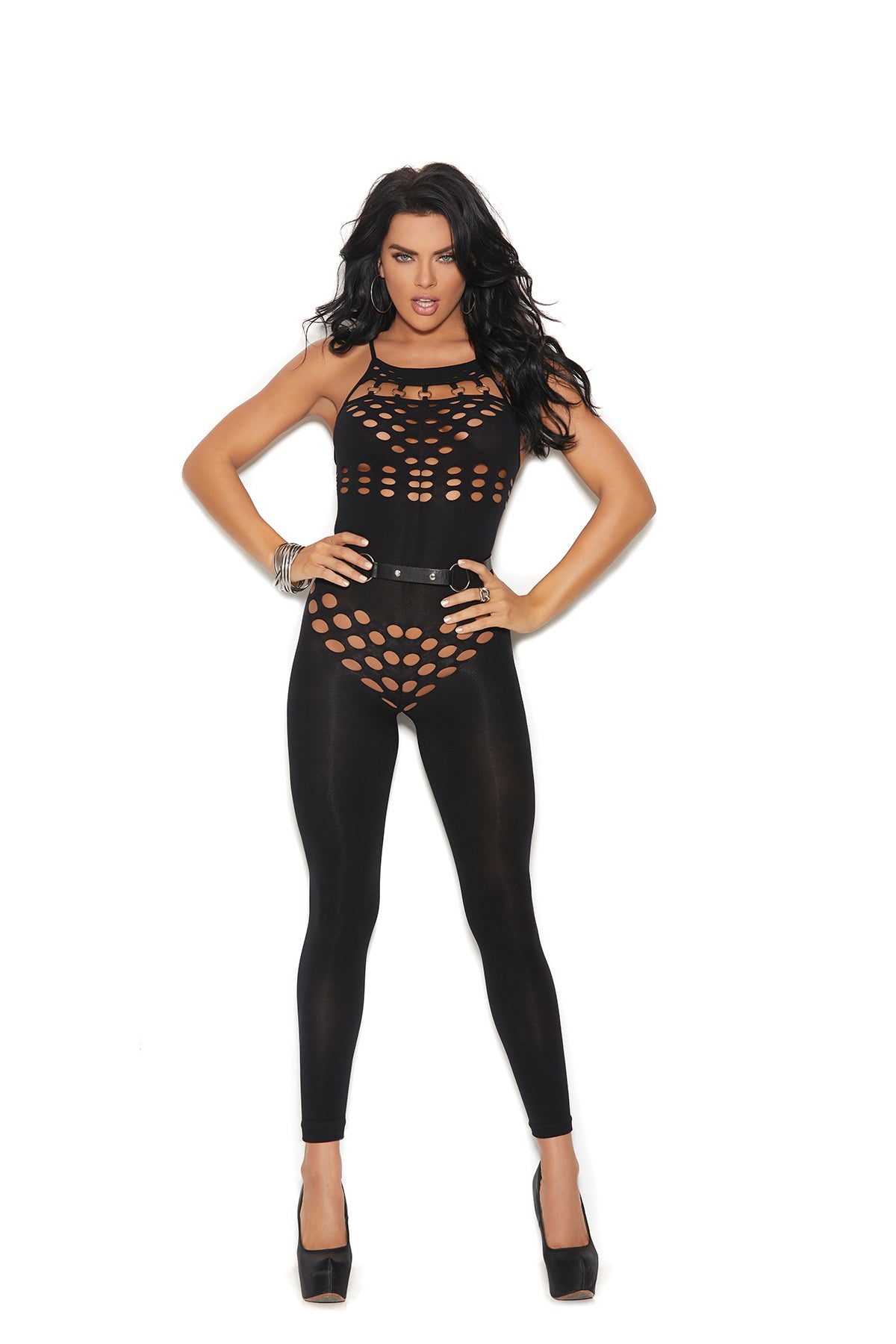 Queen Cut-Outs Opaque Footless Catsuit