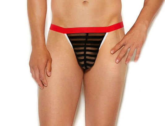 Striped Mesh G-String