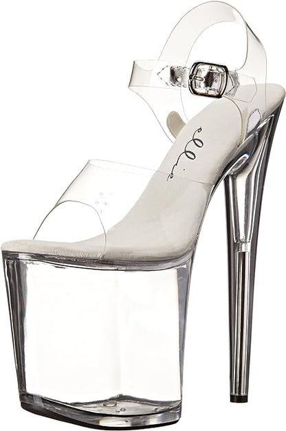 Brook-850 8" Heel Clear High Platform Sandal