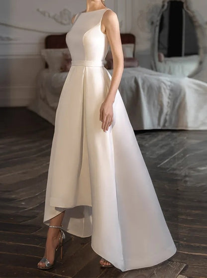 Aimilie Satin High Low Wedding Gown All Sizes/Colors