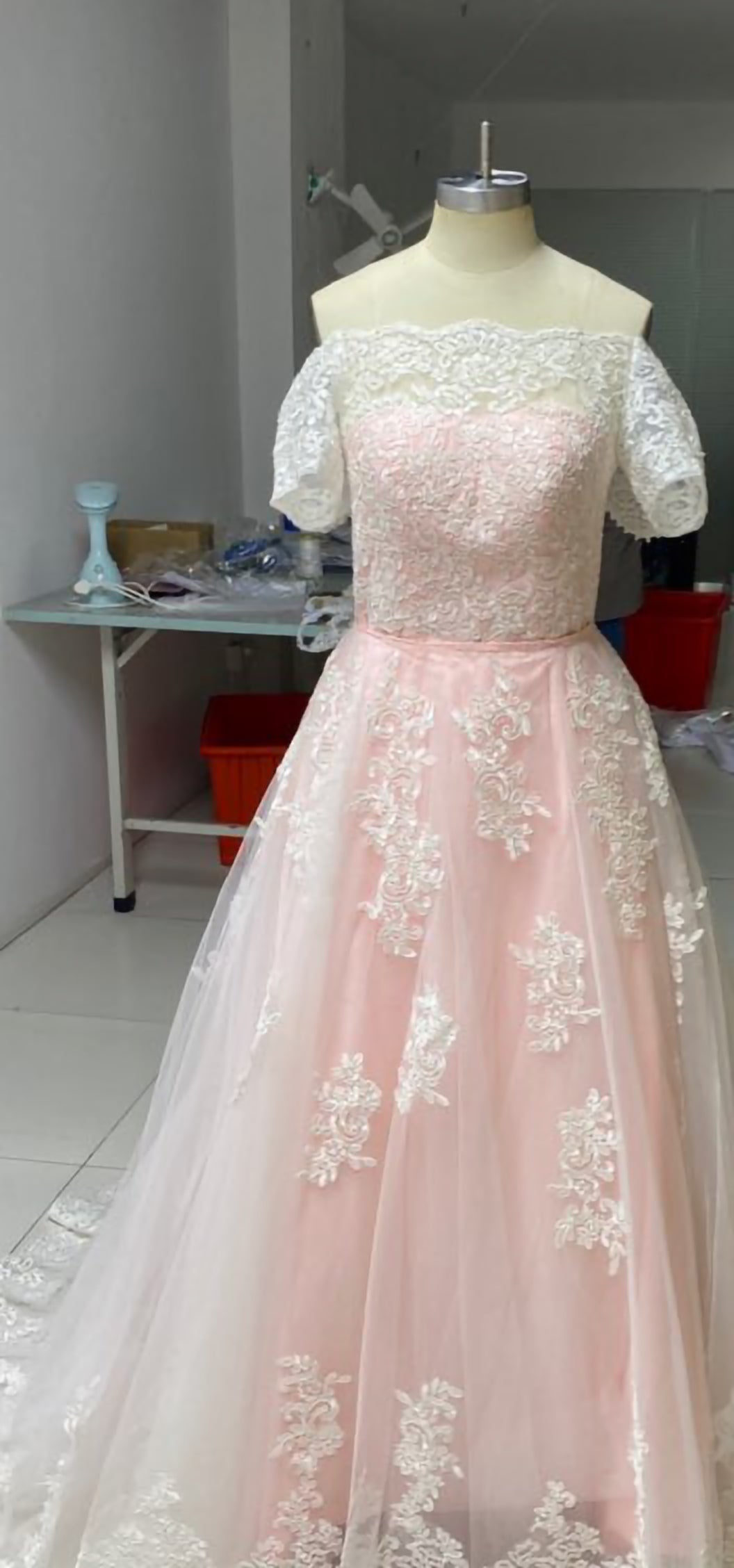 2 in 1 Tea Length Wedding Dress w/ Skirt