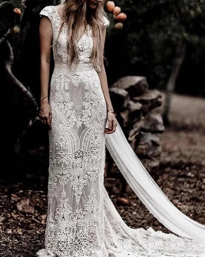 Custom Crochet Fit & Flare Country Wedding Gown All Sizes/Colors