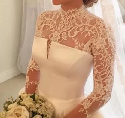 Gracie Vintage Lace/Satin A Line Wedding Gown All Sizes