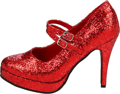 Jane-421-G Glitter Mary Jane Platform