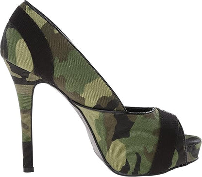 PFC-423 Camouflage Peep Toe Pumps