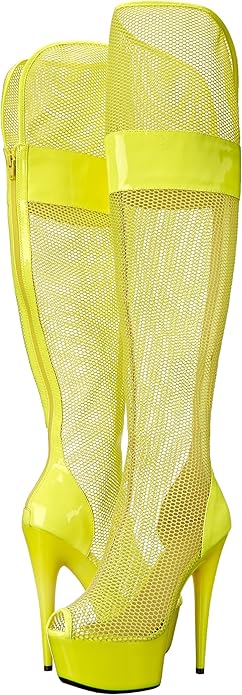 Ivy-609 Above Knee Fishnet/Patent Platform Boots