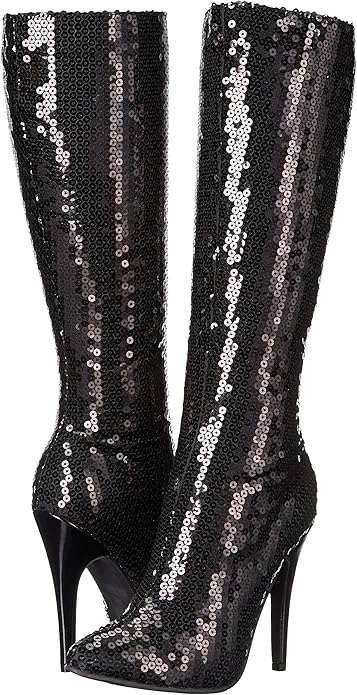 Tin-511 Sequined 5" Heel Knee Boots