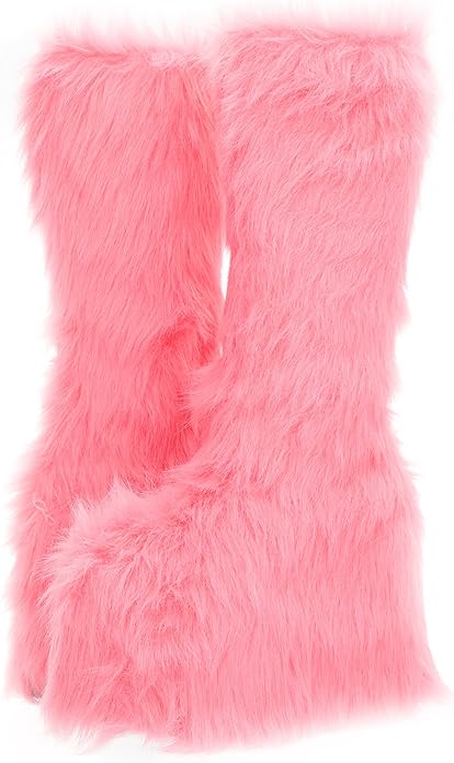 Fuzz-500 Faux Fur Knee Platform Boots