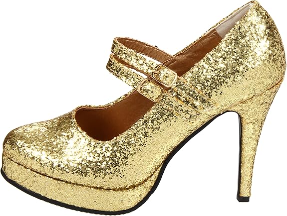 Jane-421-G Glitter Mary Jane Platform