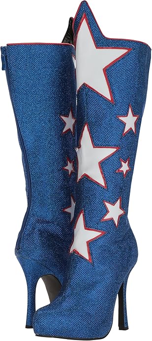 Hero-420 Glitter Star Printed Knee Boots