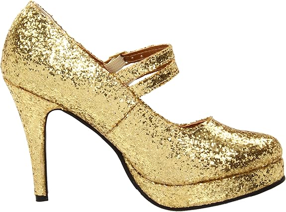 Jane-421-G Glitter Mary Jane Platform