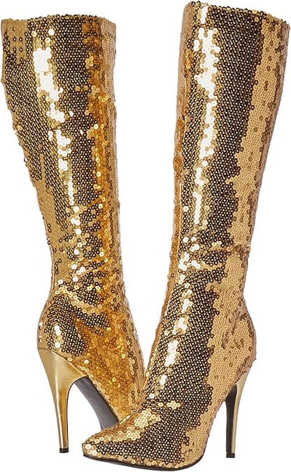 Tin-511 Sequined 5" Heel Knee Boots