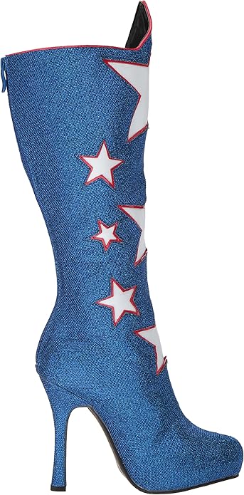 Hero-420 Glitter Star Printed Knee Boots