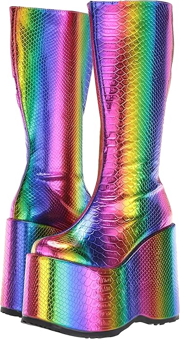 Amara-500 Reptile Skin Chunky Knee Boots