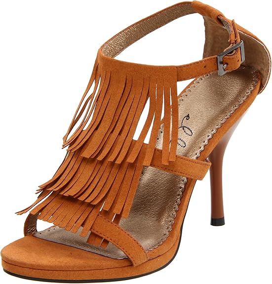 Sioux-417 Fringed 4" Heel Sandal