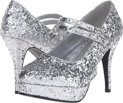 Jane-421-G Glitter Mary Jane Platform