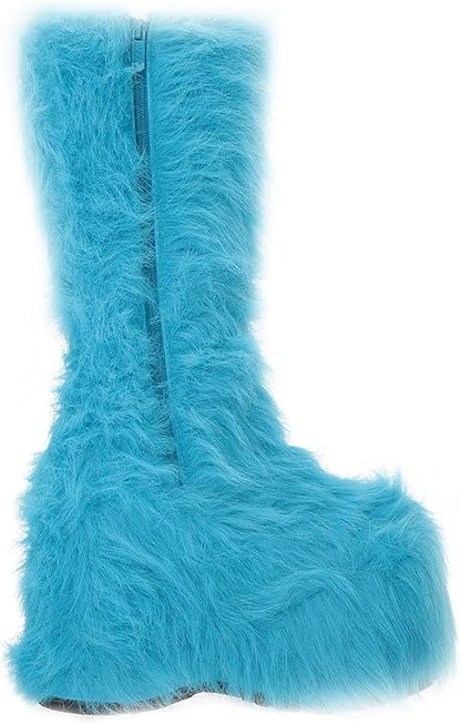 Fuzz-500 Faux Fur Knee Platform Boots