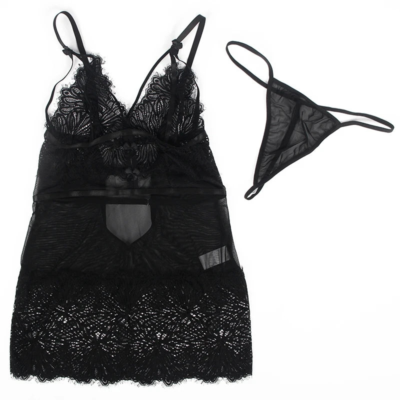 Botanical Lace & Mesh Slip