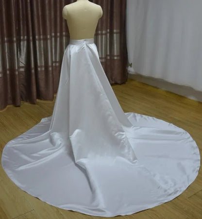 Custom Satin Cathedral Detachable Wedding Skirt All Sizes/Colors