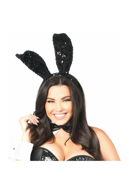 Black Sequin Bunny Ears