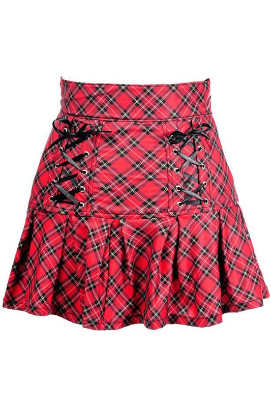 School Girl Plaid Lycra Skirt L/6X