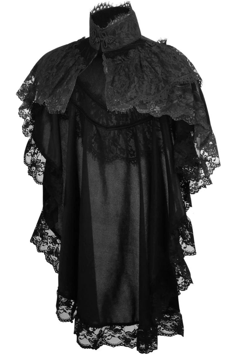 Tapered Velvet & Lace Capelet