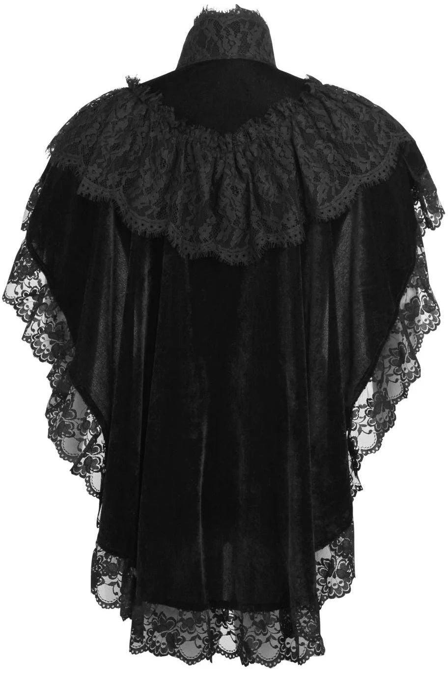 Tapered Velvet & Lace Capelet