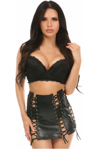 Queen Faux Leather Lace-Up Skirt