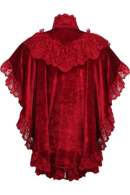 Tapered Velvet & Lace Capelet