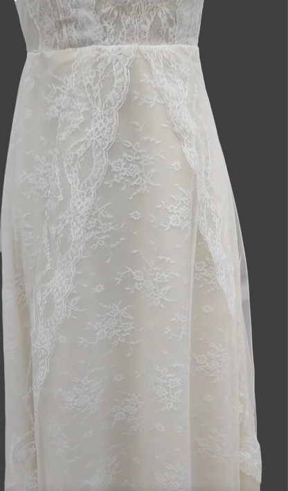 Custom Vintage Country Lace Sheath Wedding Gown All Sizes