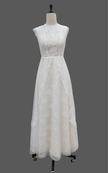 Custom Vintage Country Lace Sheath Wedding Gown All Sizes