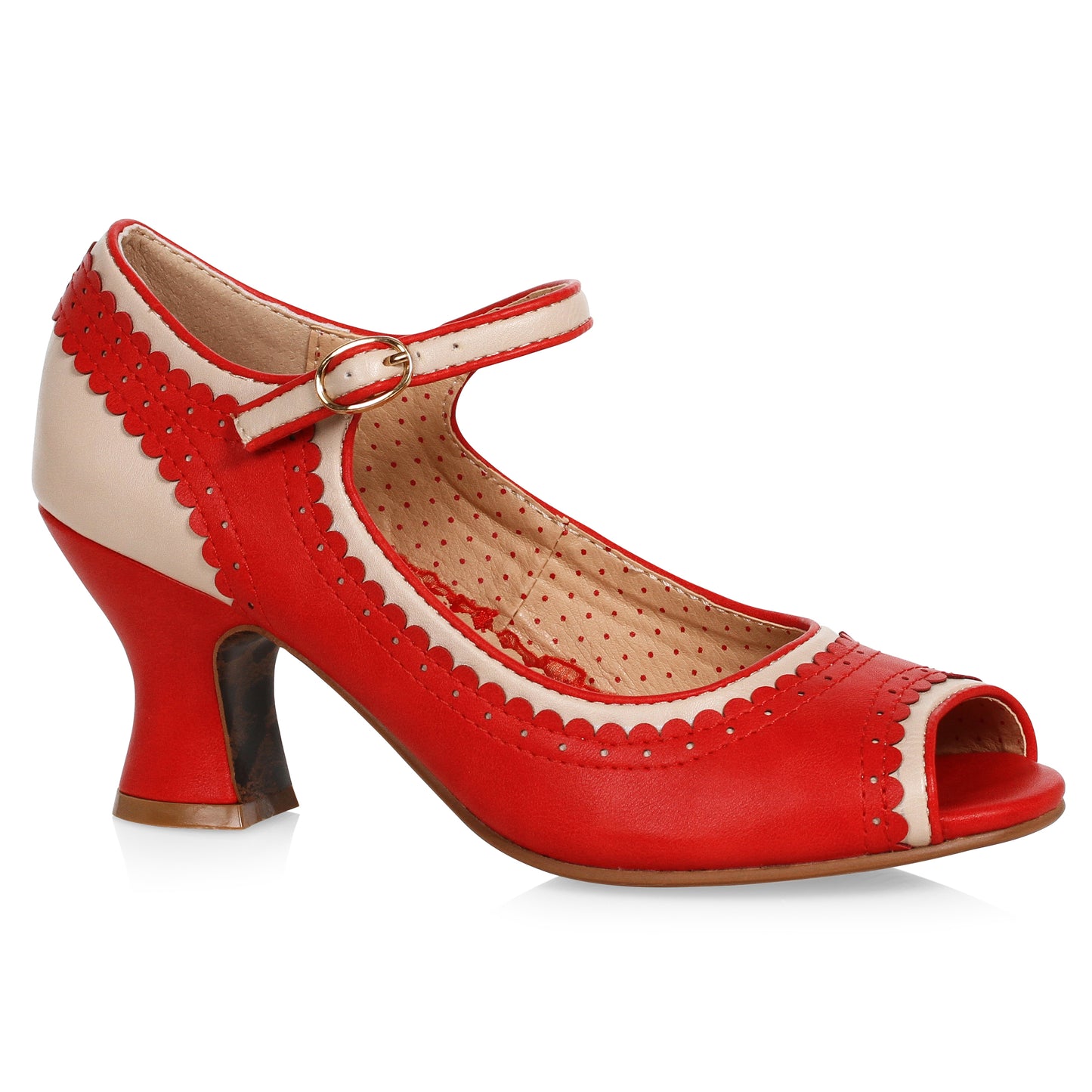 Bettie Page Lydia Peep Toe Low Pumps