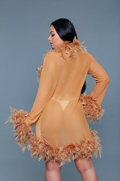 Queen Feather Short Glamour Robe