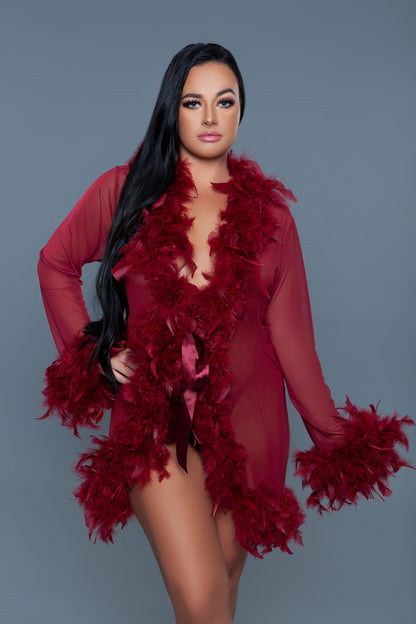 Queen Feather Short Glamour Robe