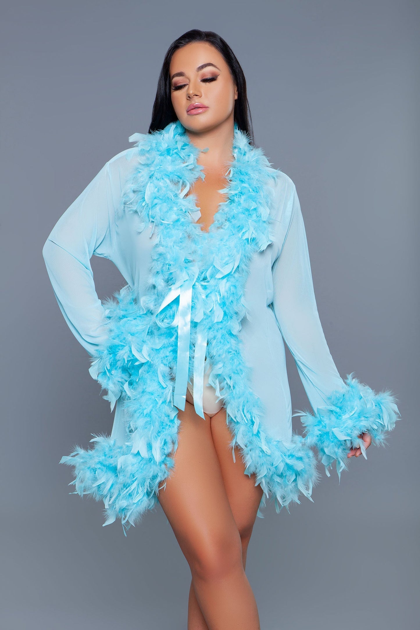 Queen Feather Short Glamour Robe