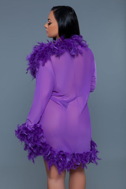 Queen Feather Short Glamour Robe