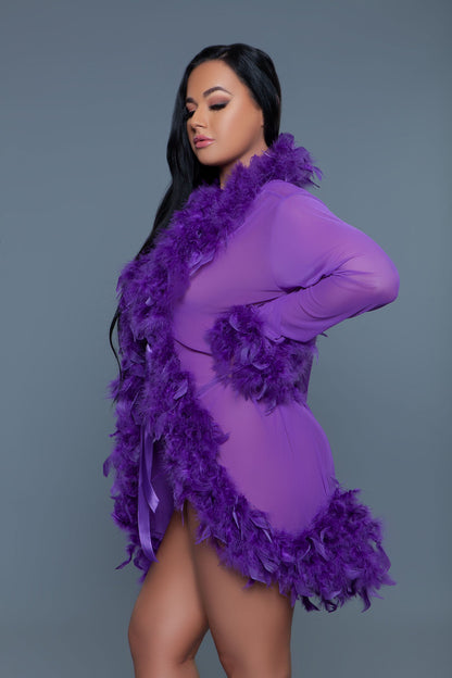 Queen Feather Short Glamour Robe