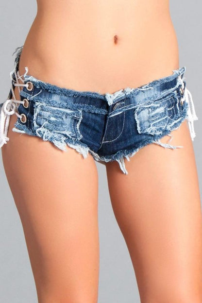 Strings Attached Denim Shorts