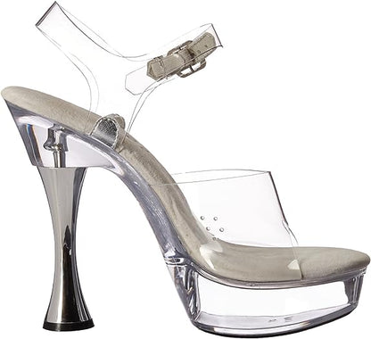 Brook-C Clear 5.5" Cone Heel Sandals